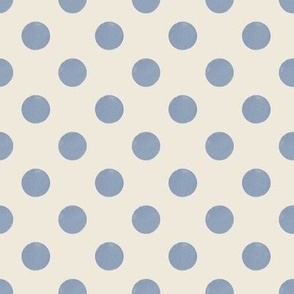 Light Textured Polka Dots - muted blue on creamy white