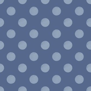 Textured Polka Dots - muted blue on navy