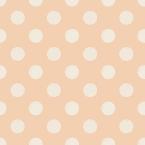 Textured Polka Dots - creamy white on light peach color
