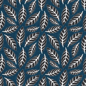 Vintage Foliage Blue and Brown