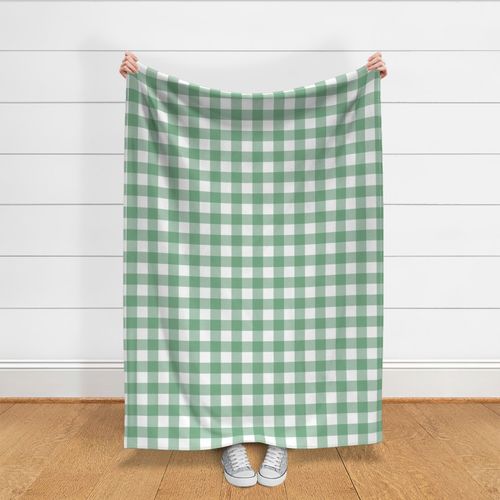 Fresh Green and White Gingham Check Pattern, Jumbo