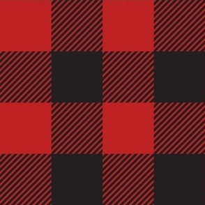 Classic Red and Black Buffalo Check Plaid Pattern, Jumbo