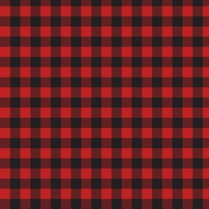 Classic Red and Black Buffalo Check Plaid Pattern, Large