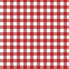 Crisp Red and White Gingham Check Pattern, Large
