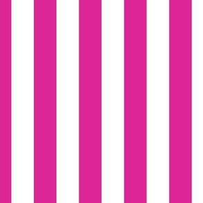 2" (5cm) Cabana Stripe Awning Stripes Barbie Pink Hot Pink and White