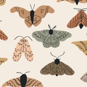 Moths in earthy tones with green nostalgia (M)