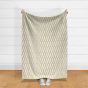 Simple Hand Drawn Geometric Zig Zag Lines in Earthy Boho Colors - (LARGE) - Earthy Moss Green on White Cream