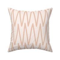 Simple Hand Drawn Geometric Zig Zag Lines in Earthy Boho Colors - (LARGE) - Rusty Salmon Pink on Eggshell White