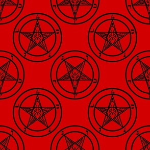 red baphomet pentagram halloween
