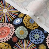 XS|Rainbow Pinwheel Doily Lace Party Wall on Black-©Lucinda Wei