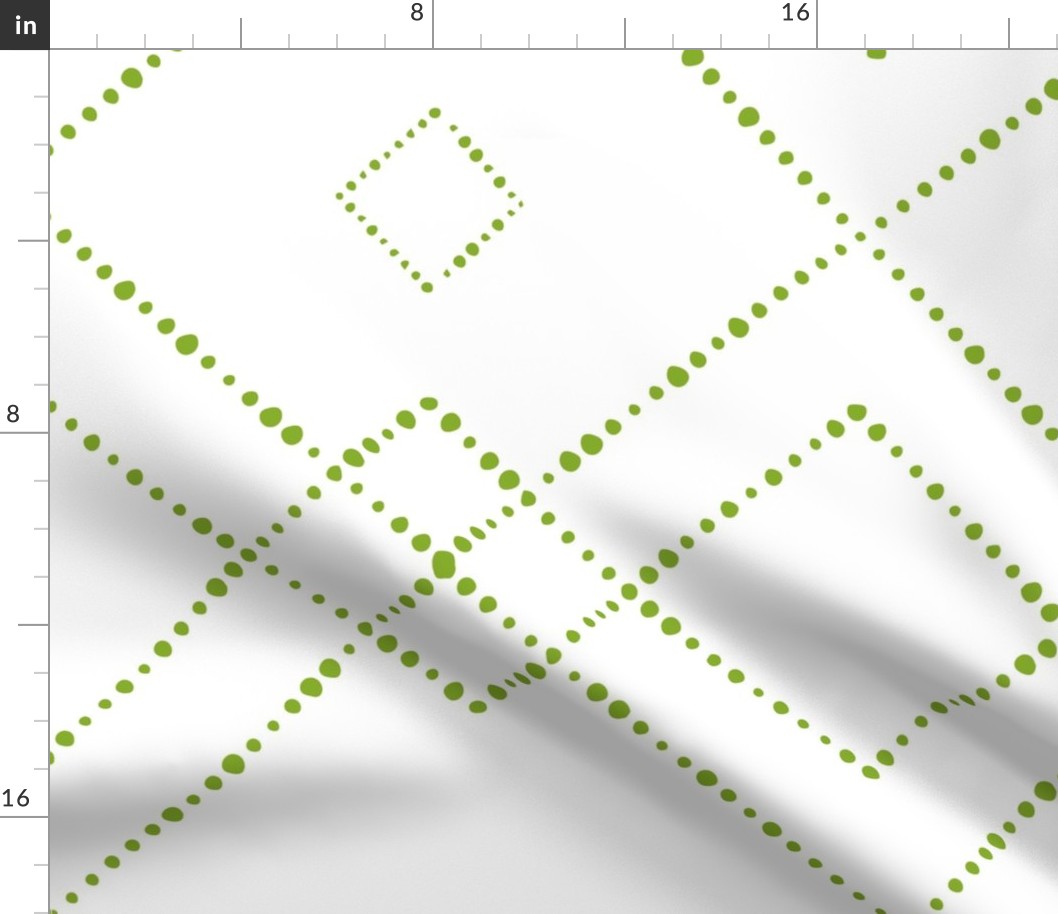 Geometric Squares Overlapping Large Scale White Green Organic dots