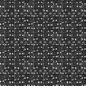 sketched geometric mud cloth in black and white-extra small repeat