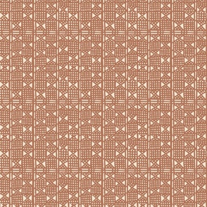 sketched geometric mud cloth in terra cotta and ivory-extra small