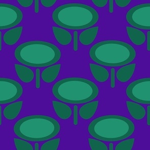 Retro geometric floral purple and green LL 305 B