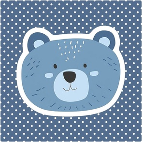 18x18 Panel Woodsy Bear Face for Lovey or Cushion Pillow Cover copy