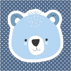 18x18 Panel Woodsy Bear Face for Lovey or Cushion Pillow Cover