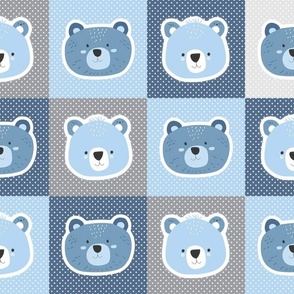4x4 Patchwork Panels Woodsy Winter Bear Nursery for Peel and Stick Wallpaper Swatch Stickers Patches Cheater Quilts Small Crafts