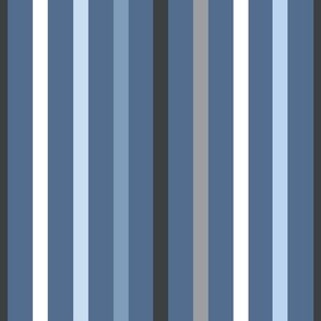 Medium Woodsy Winter Bear Baby Nursery Coordinate Vertical Stripes Dark Blue