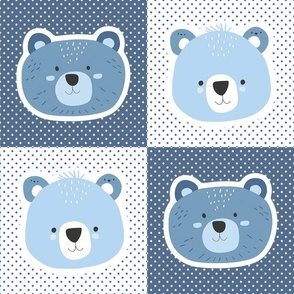 6x6 Patchwork Panels Woodsy Winter Bear Nursery for Cheater Quilt Peel and Stick Wallpaper Swatch Stickers Patches