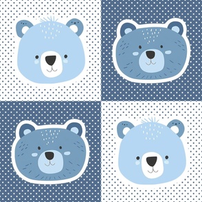 12x12 Panels Woodsy Winter Bear Cut and Sew Loveys or Sticker Wall Decals