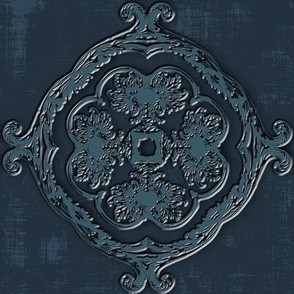 Baroque elegance-tonal texture in blue-medium 
