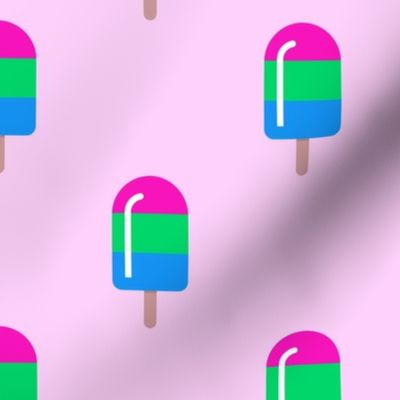  Pride 2024 Polysexual Pride Flag Pink Popsicles Pattern - LGBTQIA Pride Month Polysexual Pride Design 
