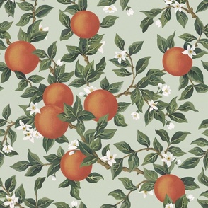 Orange Blossom - Palest Green, Large Scale
