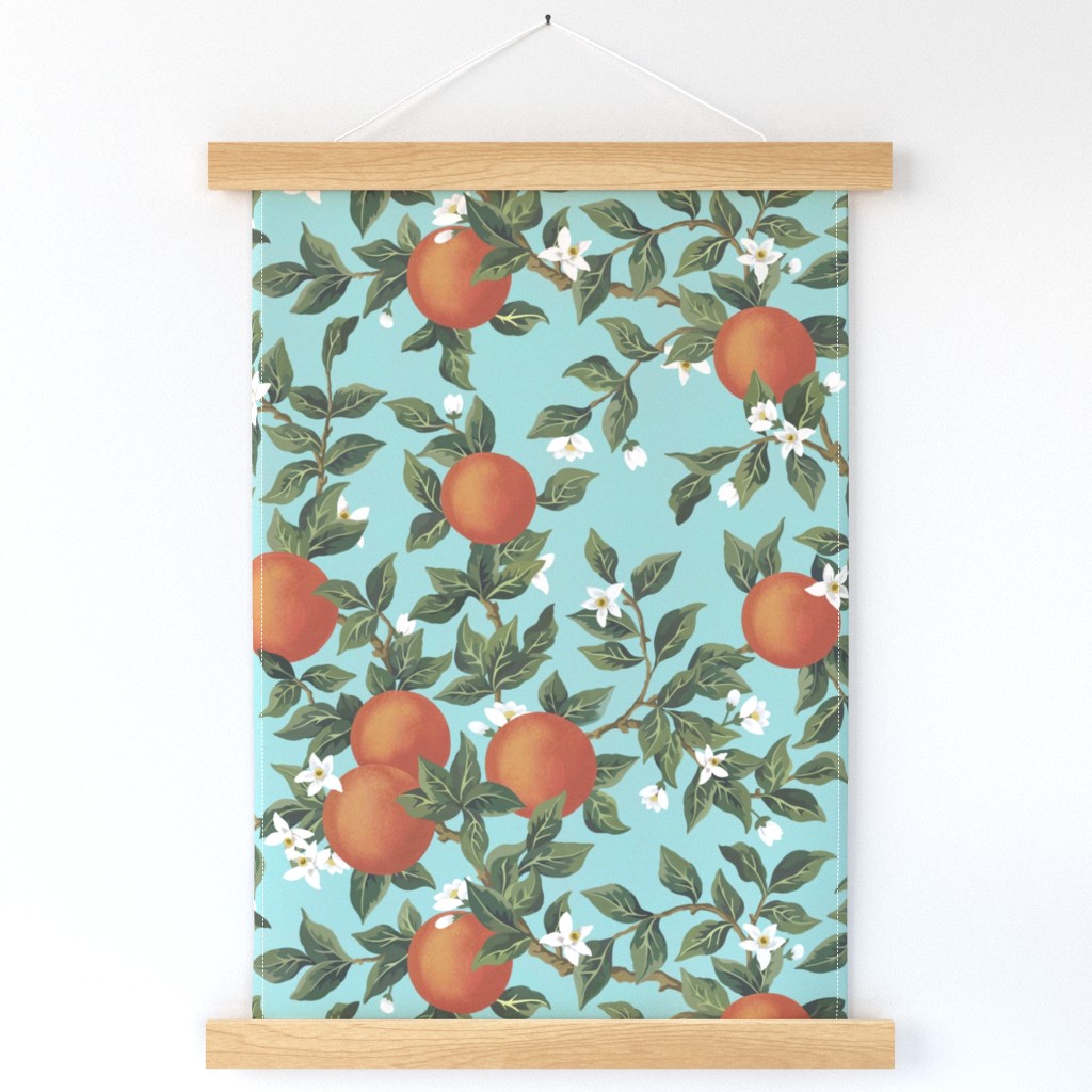 Orange Blossom - Light Blue, Large Scale