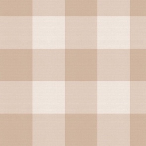 Soft Brown Checked Plaid in Light Cocoa Brown and Neutral Beige - Large - Brown Gingham, Fall Plaid, Cabincore Plaid,