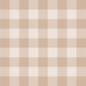 Soft Brown Checked Plaid in Light Cocoa Brown and Neutral Beige - Medium - Brown Gingham, Fall Plaid, Cabincore Plaid,