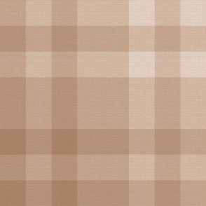 Soft Brown Plaid  in Cocoa Brown and Beige - Large - Fall Plaid, Cabincore Plaid, Brown Flannel