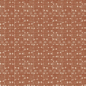 sketched geometric mud cloth extra small terra cotta and ivory