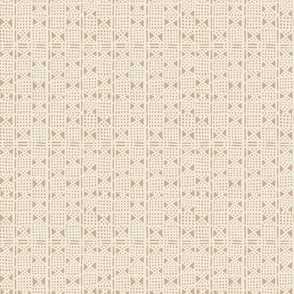 sketched geometric mud cloth extra small Caramel ivory