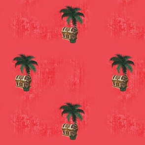 Metal Palm Trees w/Pirate Treasure Chests [cherry]