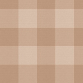 Brown Checked Plaid in Cocoa Brown and Beige - Large - Brown Gingham, Fall Checks, Cabincore Plaid,