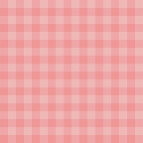 Rose Pink Checked Plaid in Deep Blush Pink - Small - Rose Pink Gingham, Fall Plaid, Farmhouse Plaid