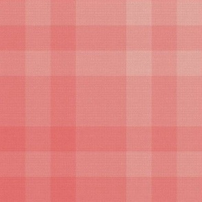 Deep Rose Pink Plaid in Deep Coral Pink - Large - Coral Plaid, Cabincore Plaid, Cranberry Plaid
