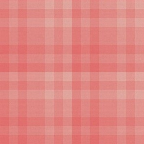 Deep Rose Pink Plaid in Deep Coral Pink - Medium - Coral Plaid, Cabincore Plaid, Cranberry Plaid