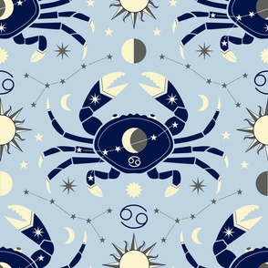 (L) Celestial dreams - ruled by the moon cancer zodiac sign light blue