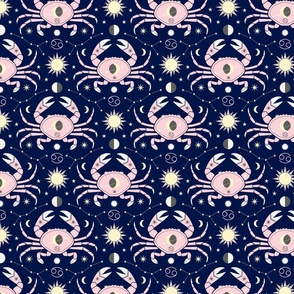 (S) Celestial dreams - ruled by the moon cancer zodiac sign midnight blue pink
