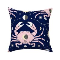 (L) Celestial dreams - ruled by the moon cancer zodiac sign midnight blue pink