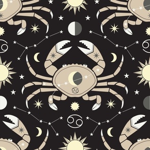 (L) Celestial dreams - ruled by the moon cancer zodiac sign black brown