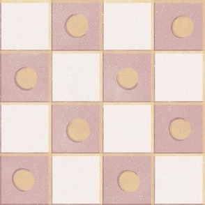 Freya - Checkered Pattern - Light And Brown Pink colors on a Simple white background