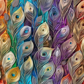 Flowing Colorful Feathers