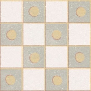 Freya - Checkered Pattern - Cloud And Light Terracotta colors on a Simple white background