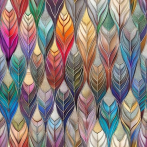 Long Stylized Multicolor Feathers