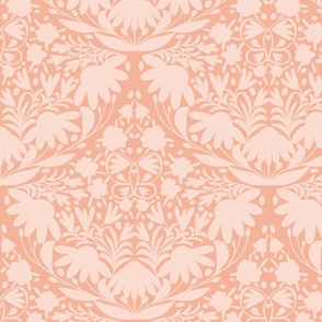 Butterfly Garden Damask Floral Pink large