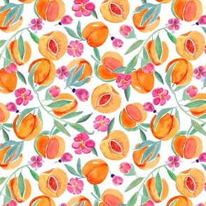 (M) Sunny Watercolor Peaches  - orange_ peachy_ white // SKU 2405021445 C //