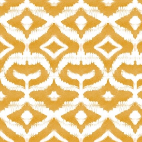 Monochrome Ikat Mirage In Marigold Yellow