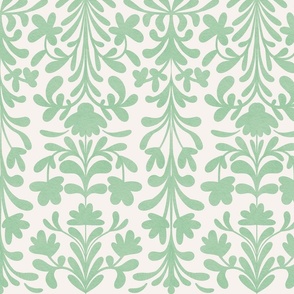 Retro-Modern Bloom Harmony In Mint Green tone